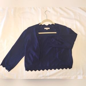 Dark Blue Crop Cardigan